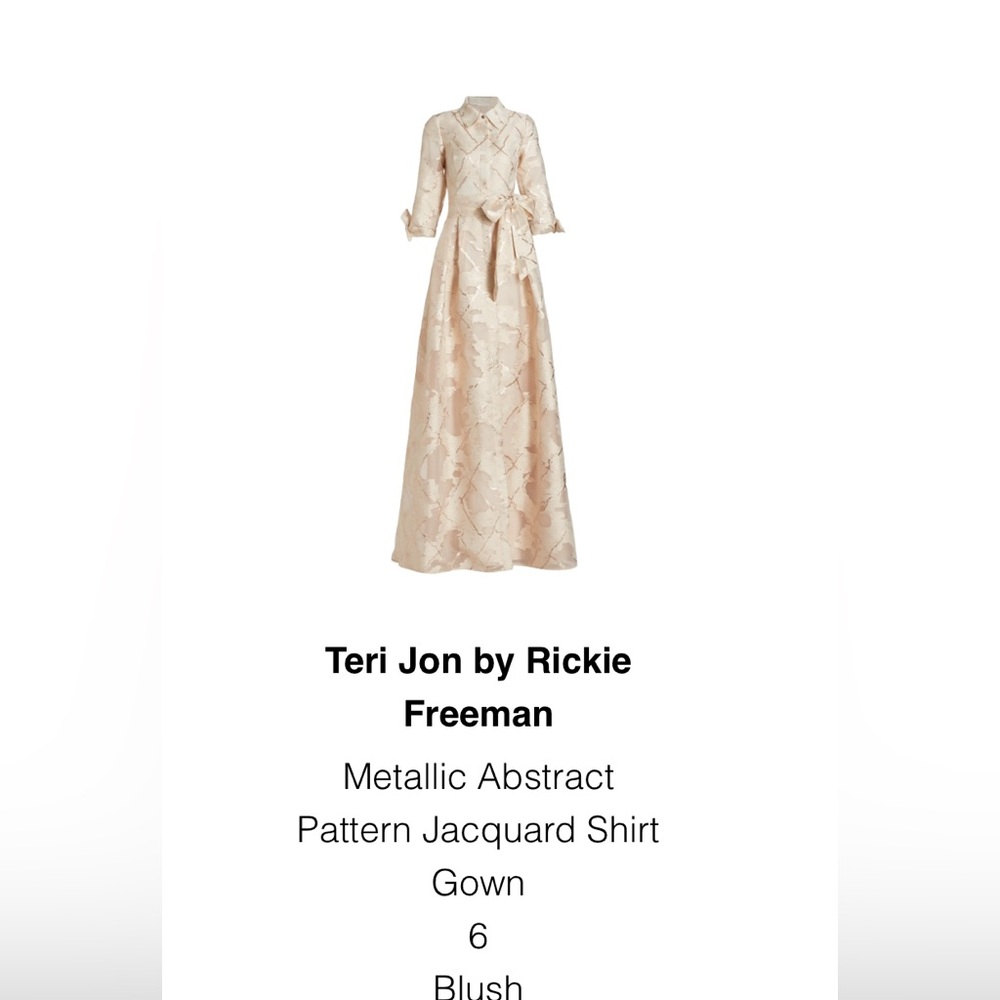 Teri Jon Metallic Jacquard Gown